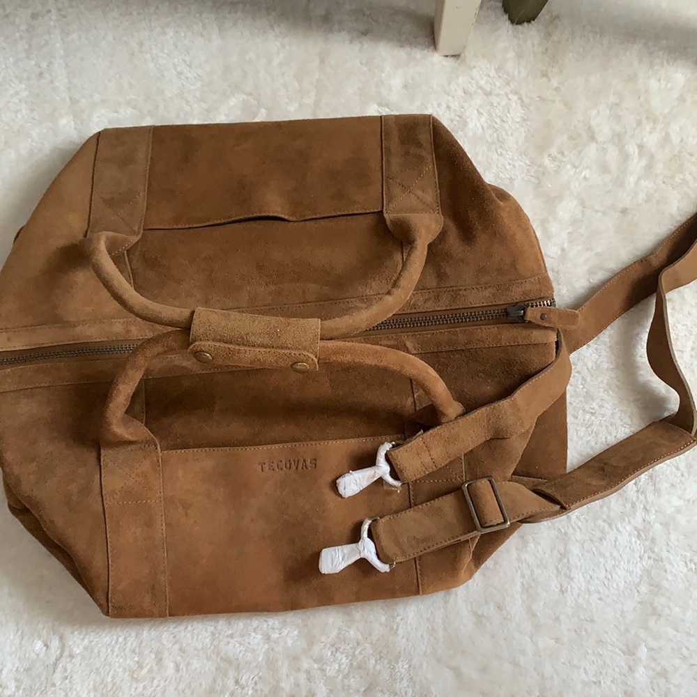 Tecovas genuine brown or tan suede bag